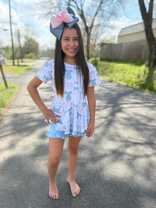 pastel spring bows twirl top