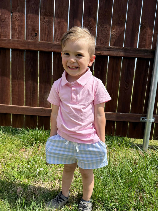 pink collared tee (cotton)