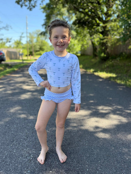 Carolina blue bows and checkered willow swim