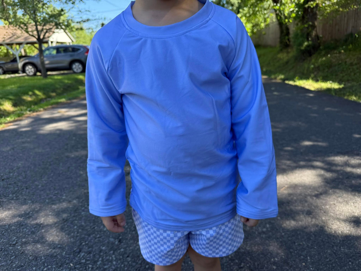 Carolina blue swim top, lined, kids and adults