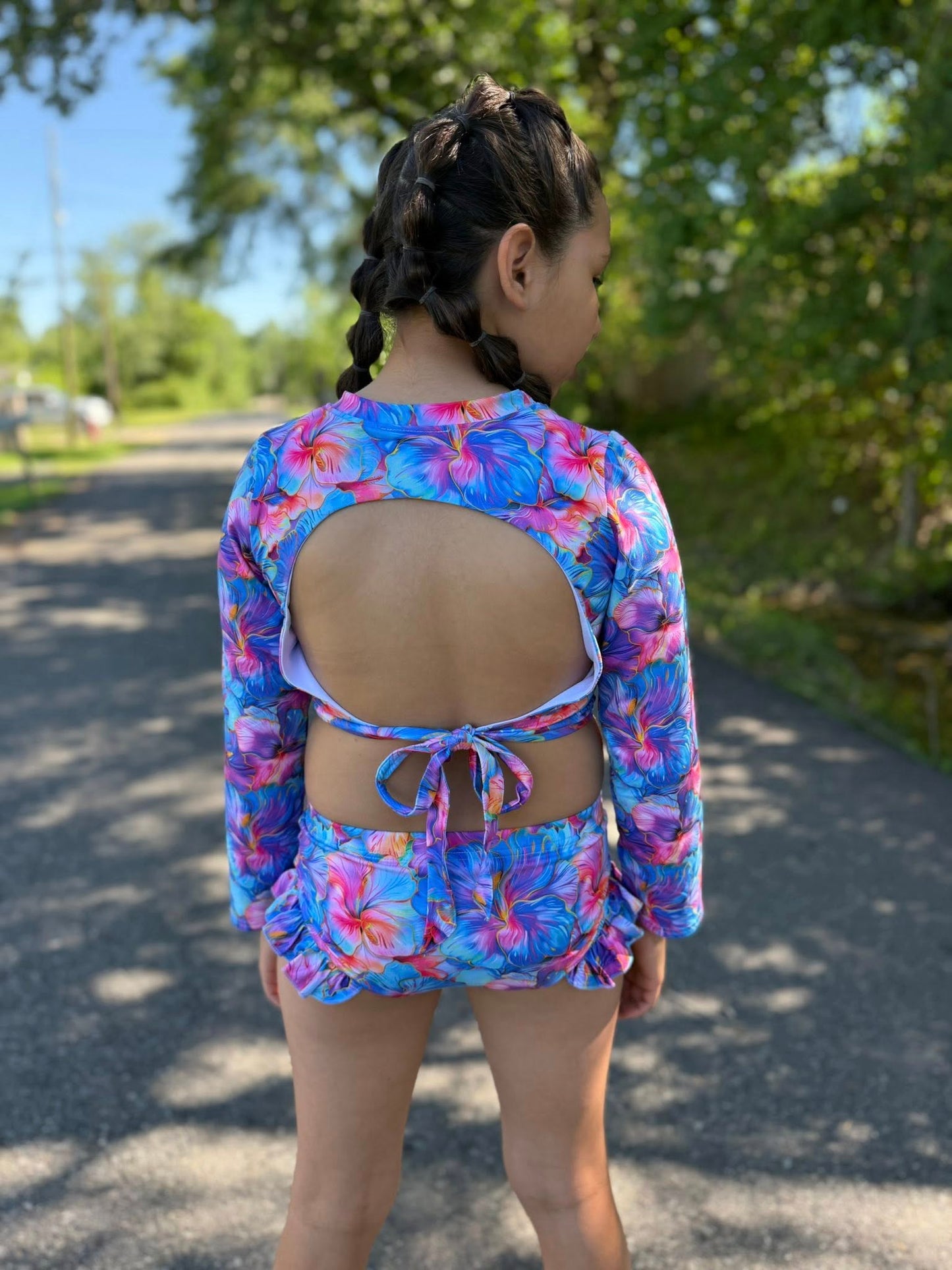 neon floral willow swim