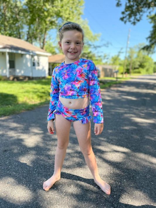 neon floral willow swim