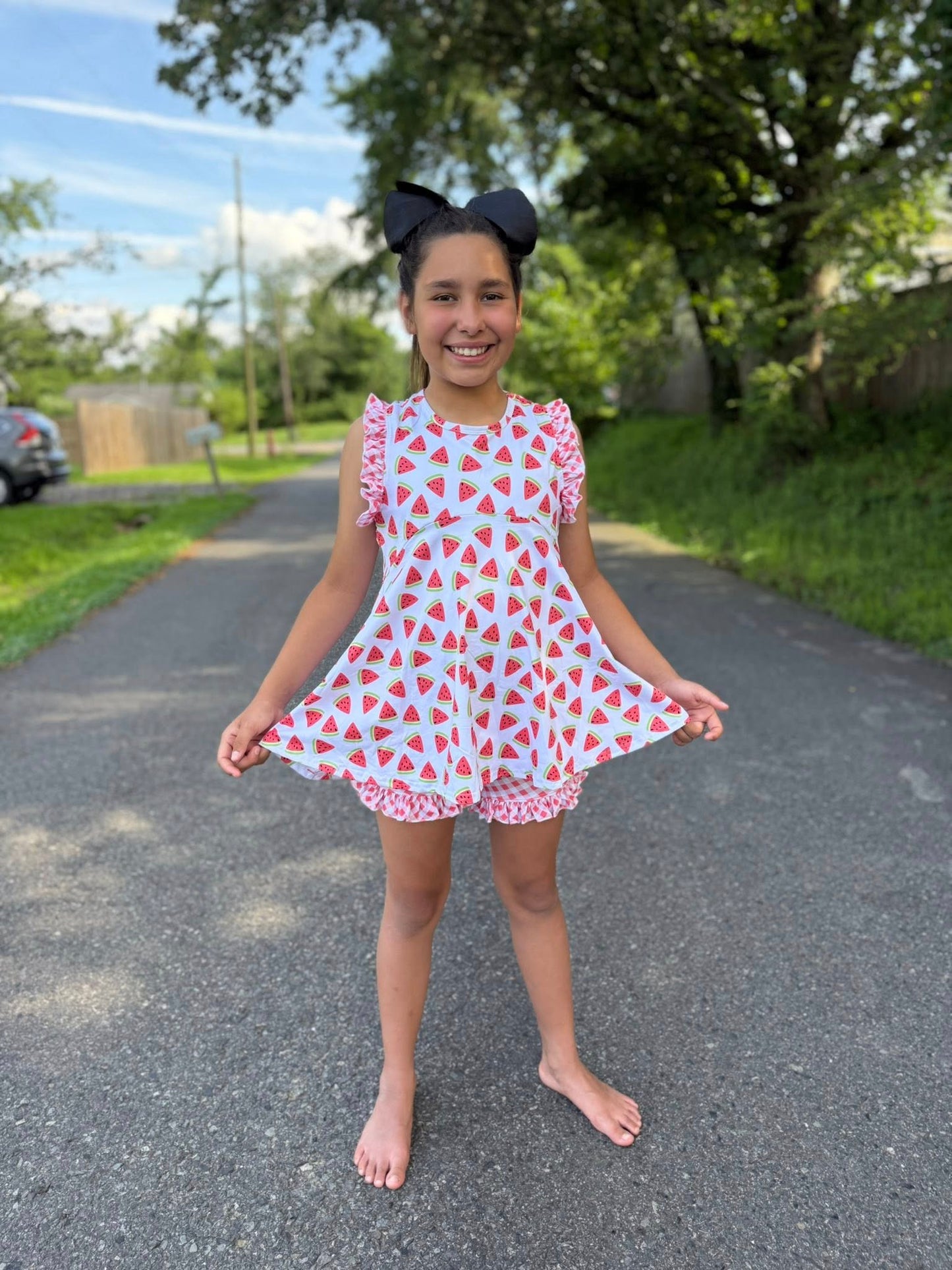 pink gingham shorties