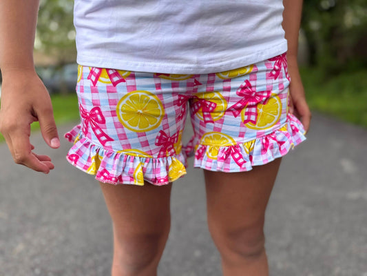 pink lemon bow shorties