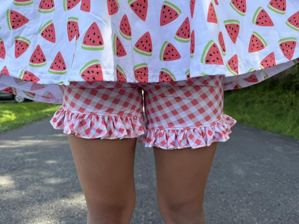 pink gingham shorties