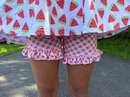 pink gingham shorties