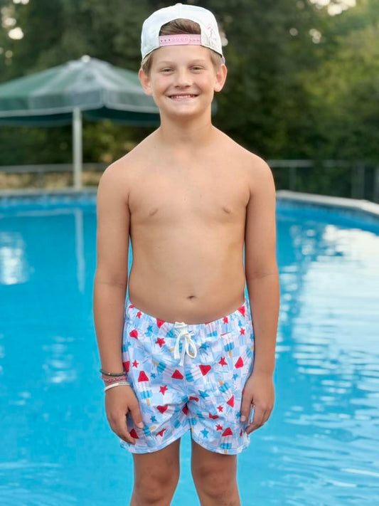 bombpop checkered swim shorts