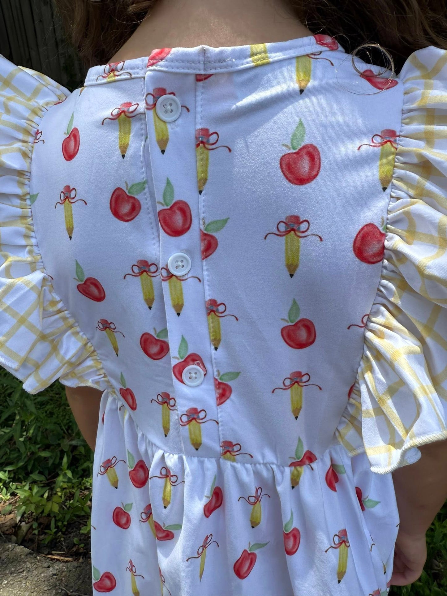 apple bow flutter dress