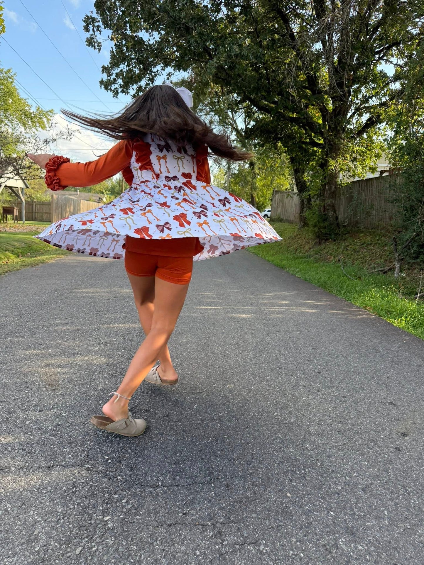 burnt orange button shorts