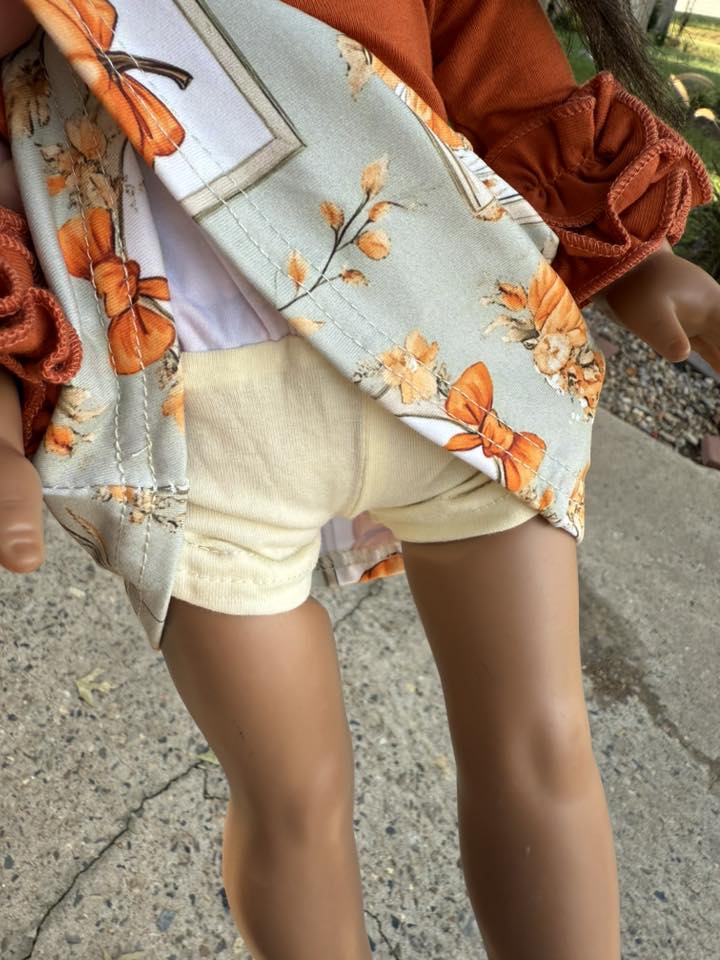 DOLL burnt orange icing top and picture perfect skirt (built in shorts) set