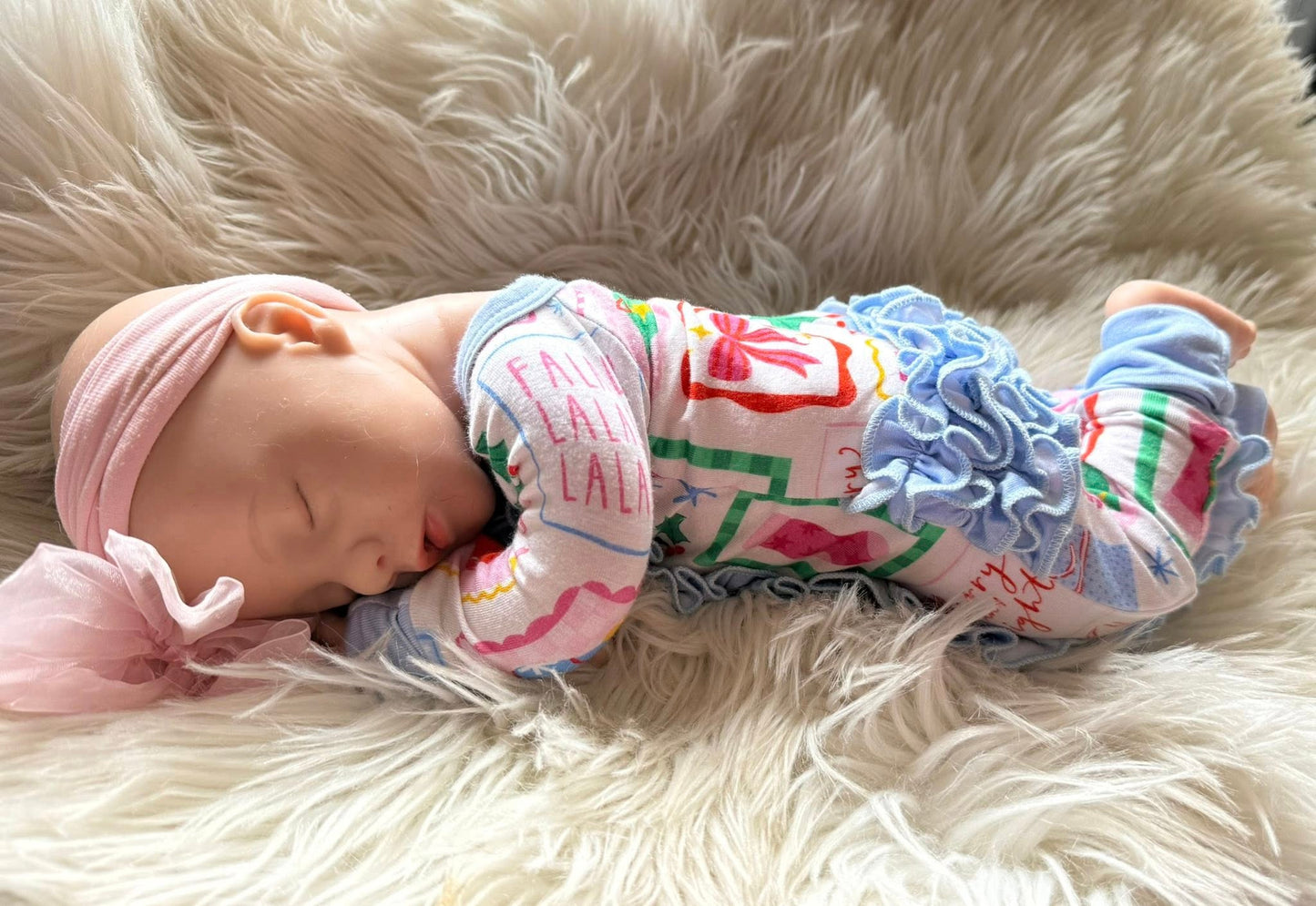 bamboo periwinkle Christmas ruffle zippy