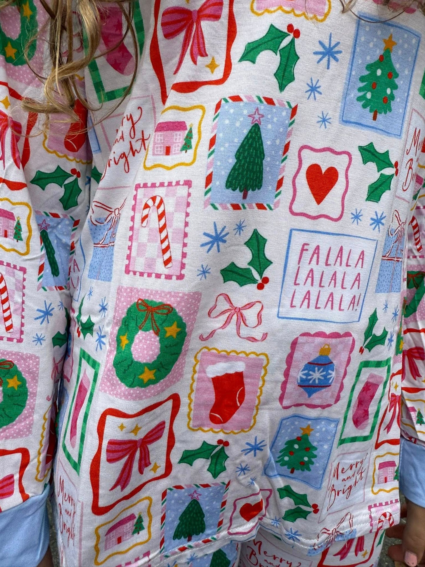 bamboo periwinkle Christmas jammies