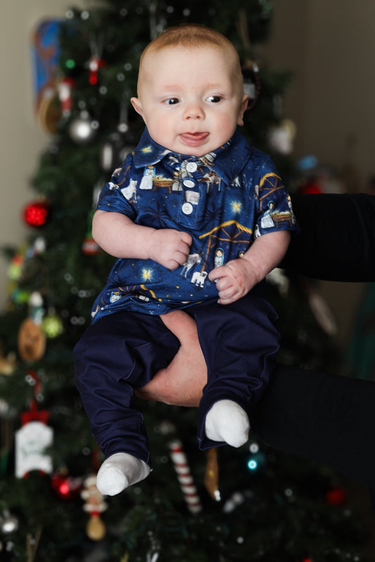 navy blue joggers (printed milk silk material)