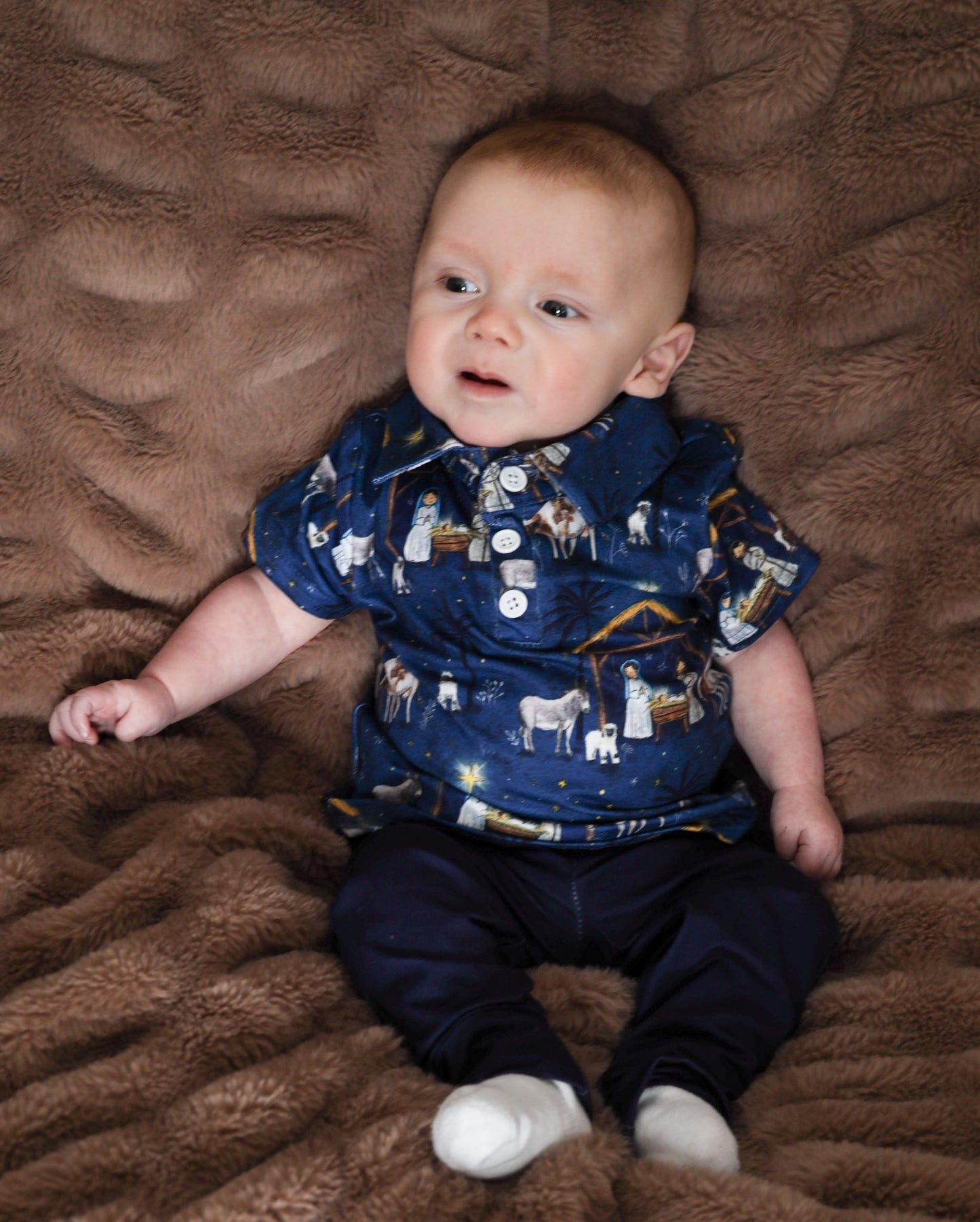 nativity collared tee