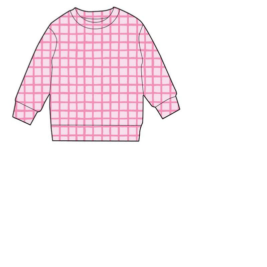 pink/white checkered light sweater
