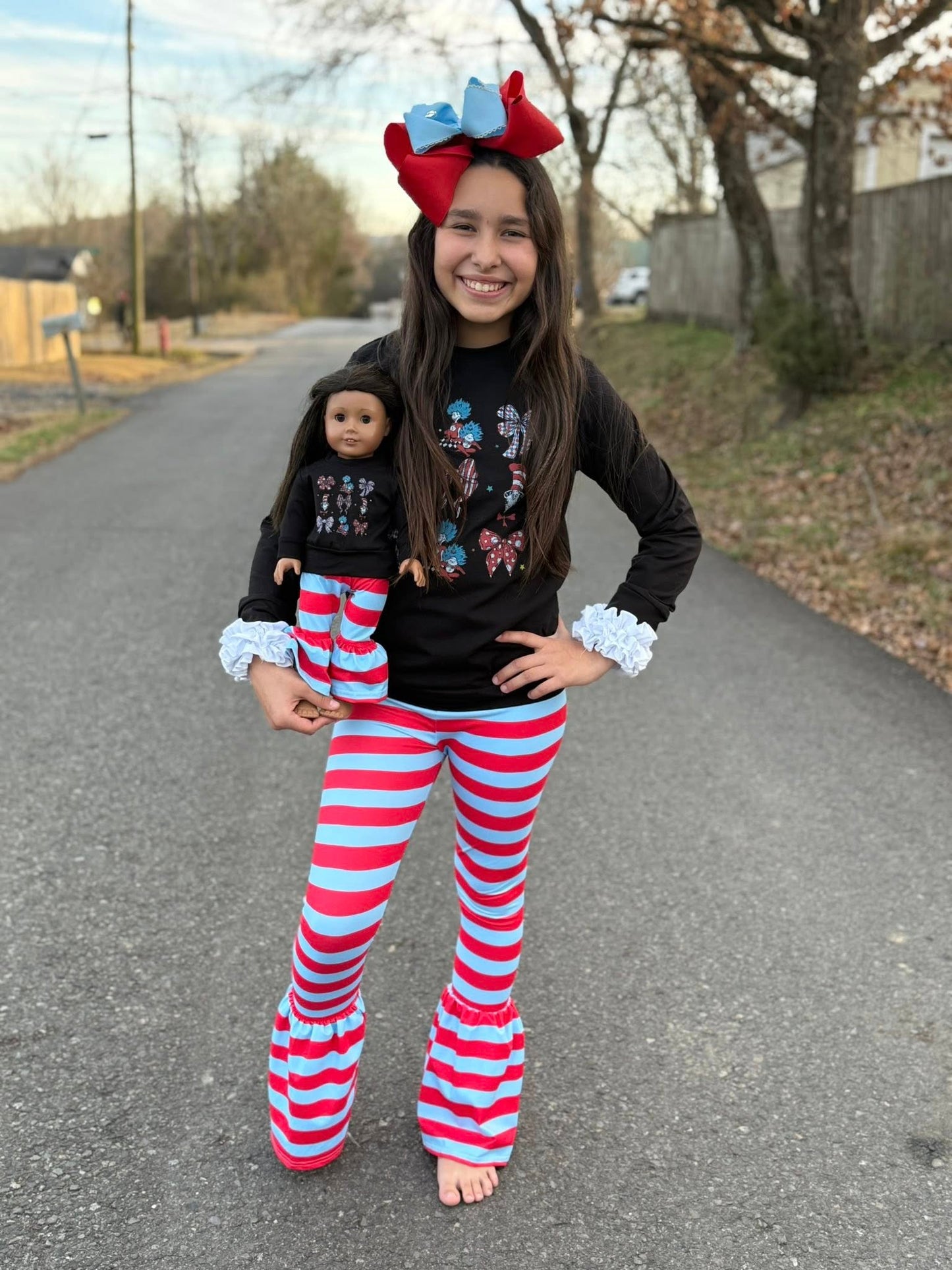 DOLL what you know about that cozy crew and stripe bells set