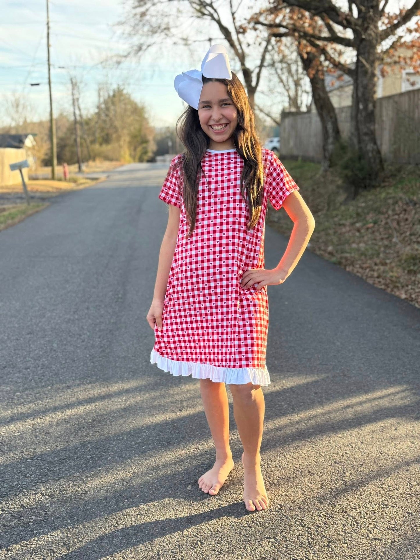 checkered heart gown (bamboo)