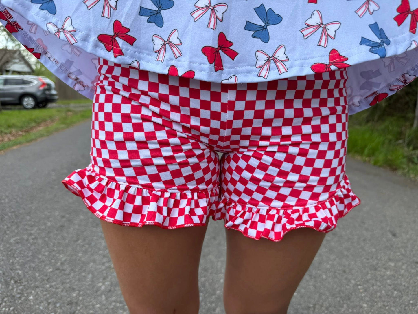 red and white checkered shorties