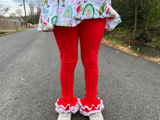 red triple bells with lace