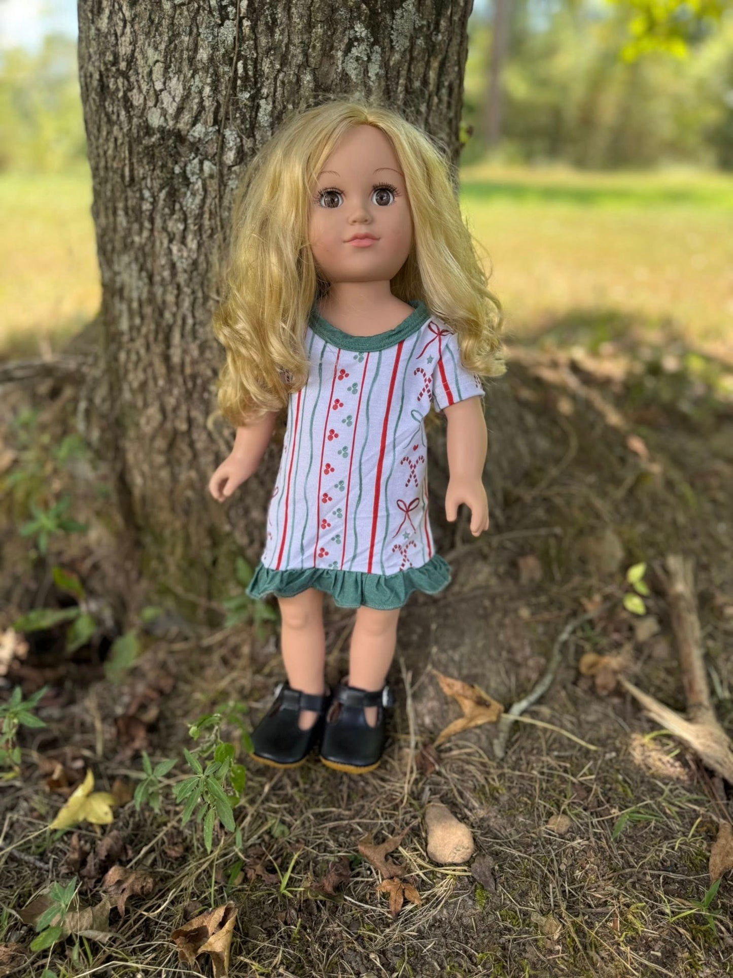 DOLL bamboo vertical Christmas gown