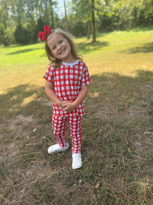 Bamboo Christmas tree plaid Jammie’s with pockets
