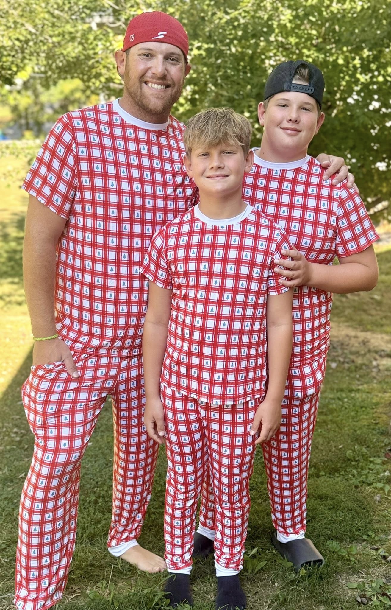 Bamboo Christmas tree plaid Jammie’s with pockets