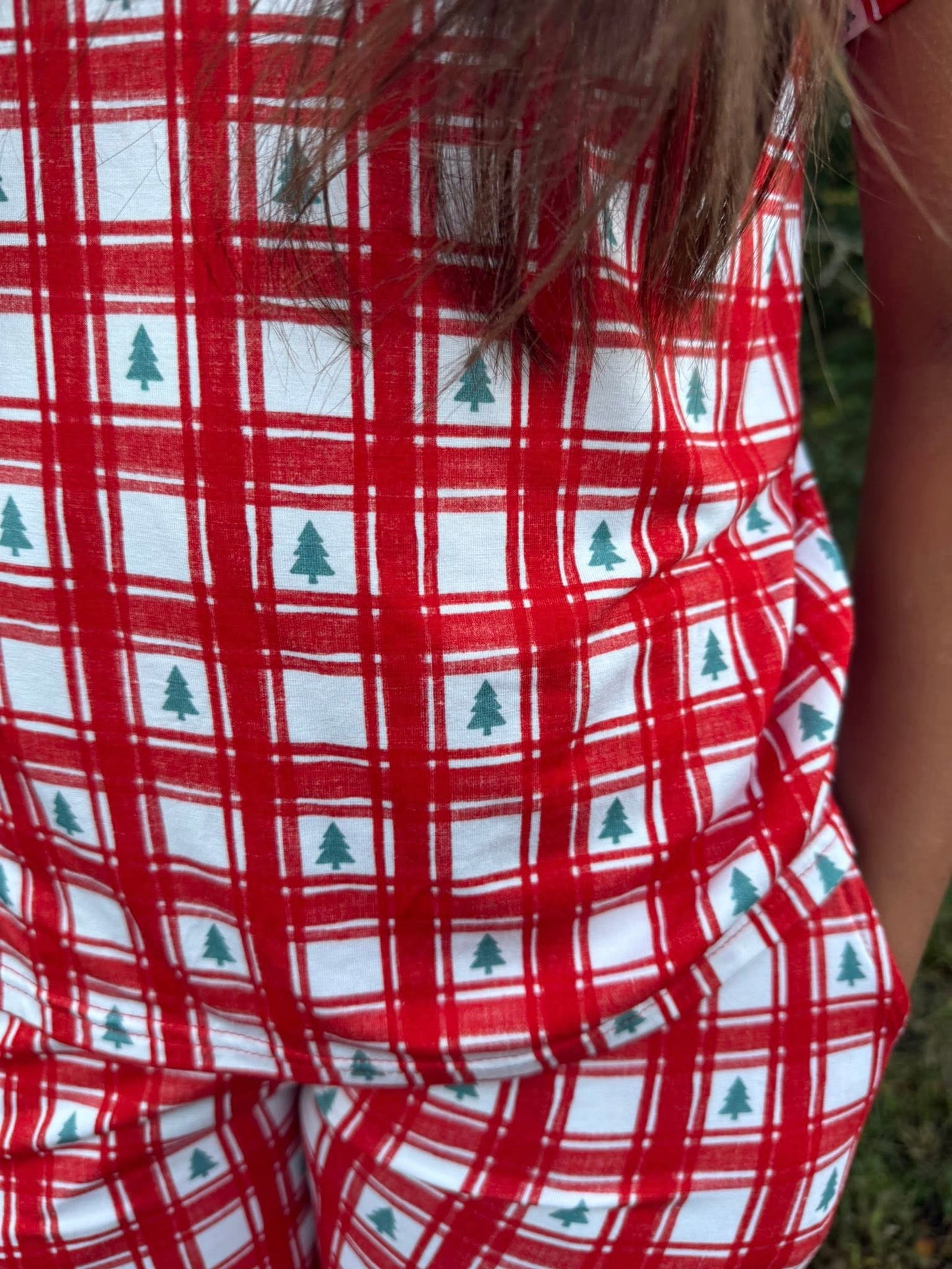 Bamboo Christmas tree plaid Jammie’s with pockets
