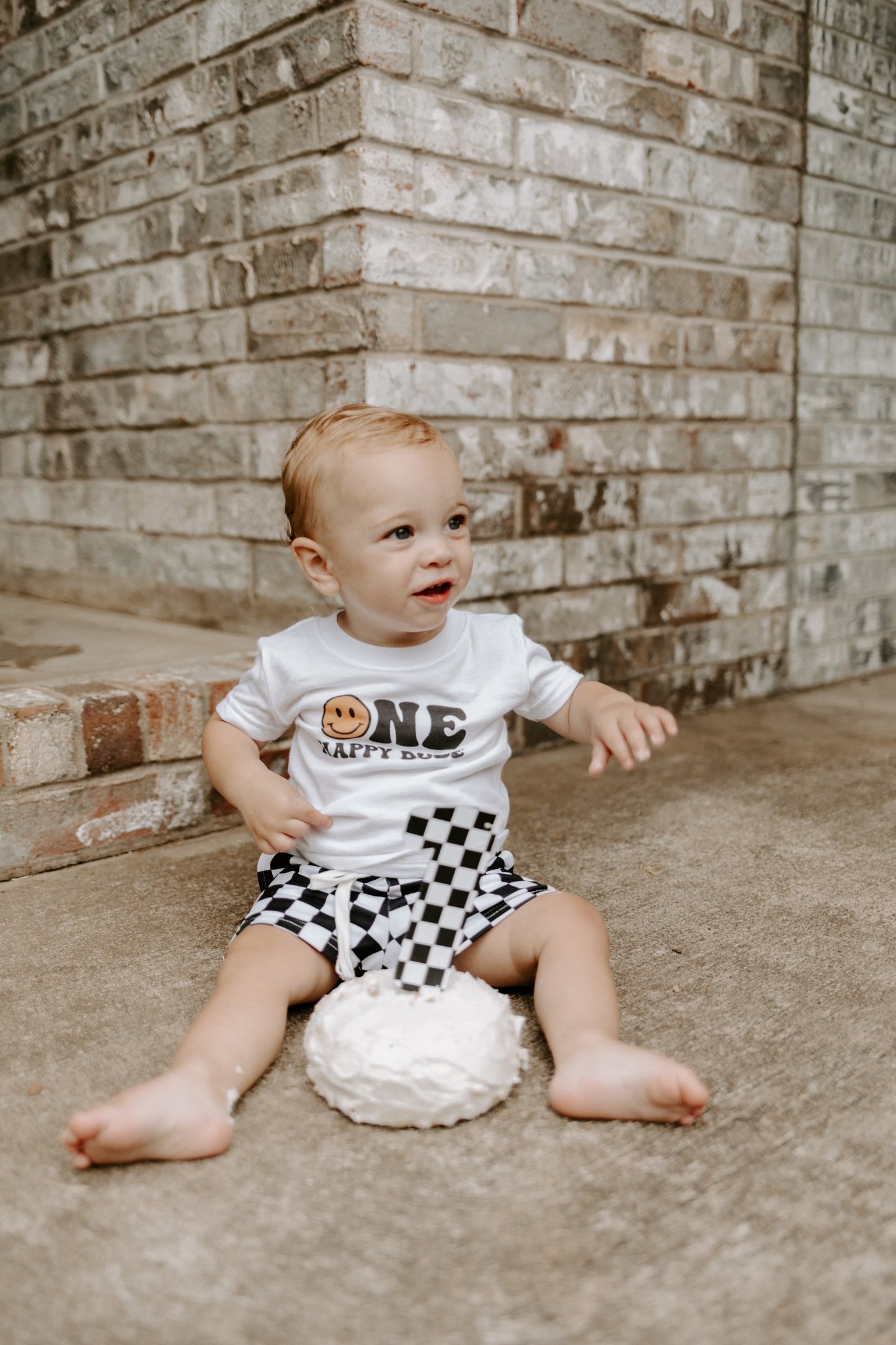 black and white checkered steele swim trunks