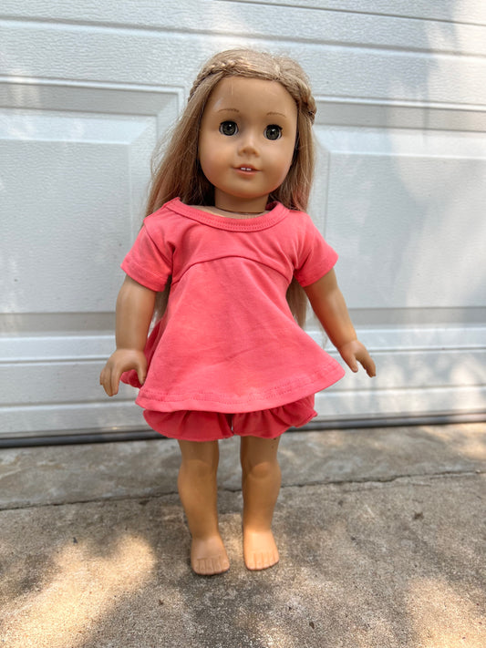 DOLL coral allie top and shorties