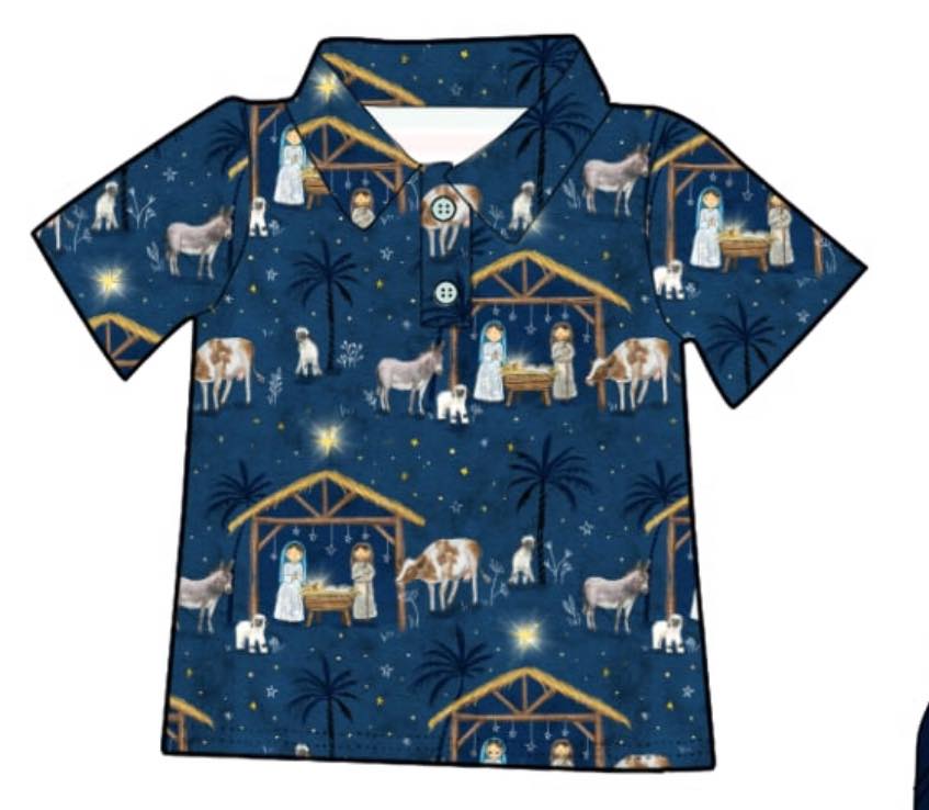 nativity collared tee