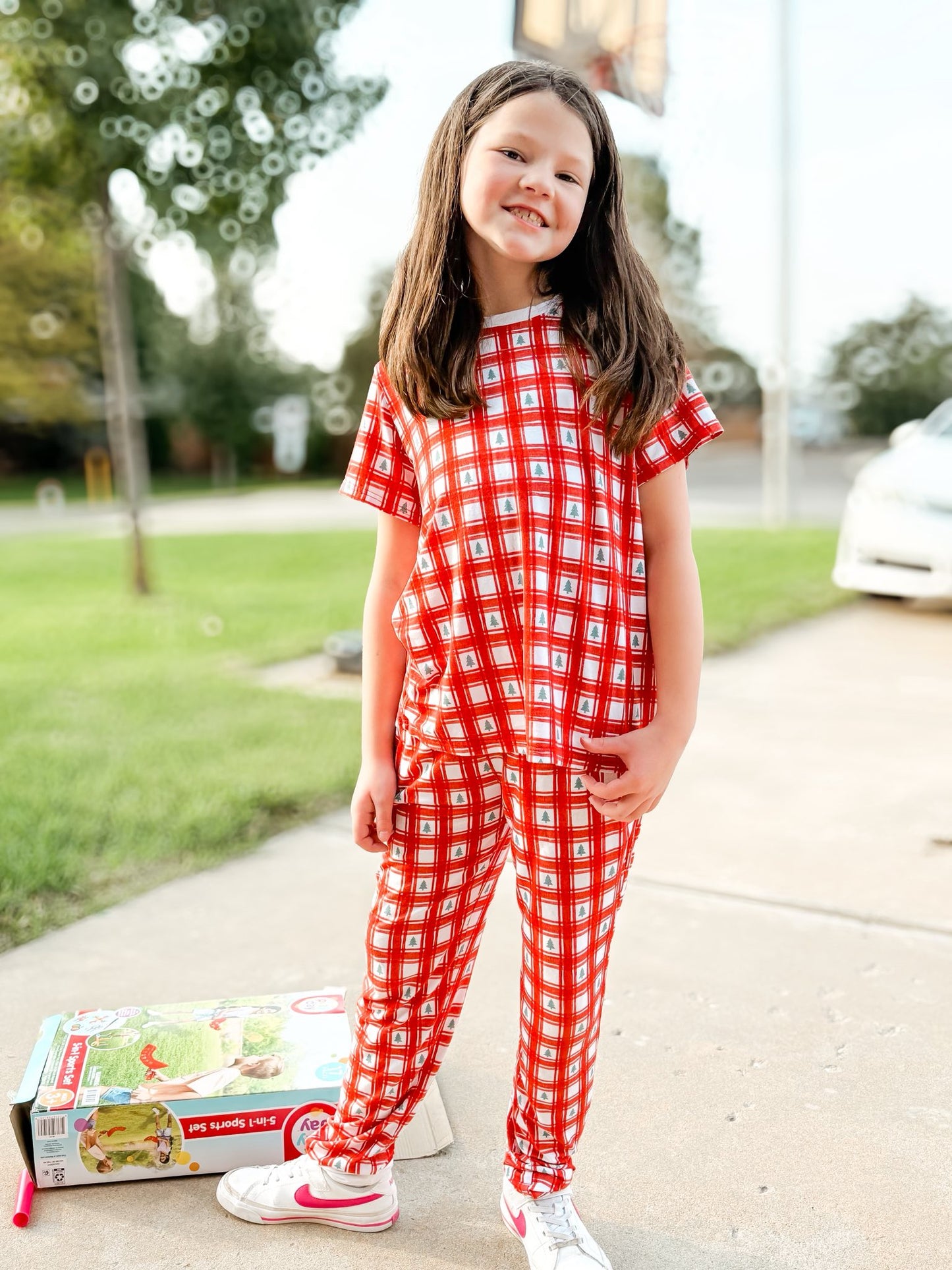 Bamboo Christmas tree plaid Jammie’s with pockets