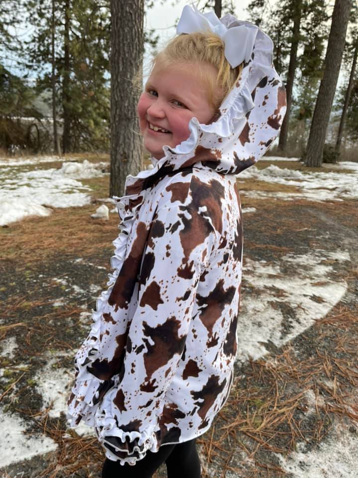 cow print cardigan