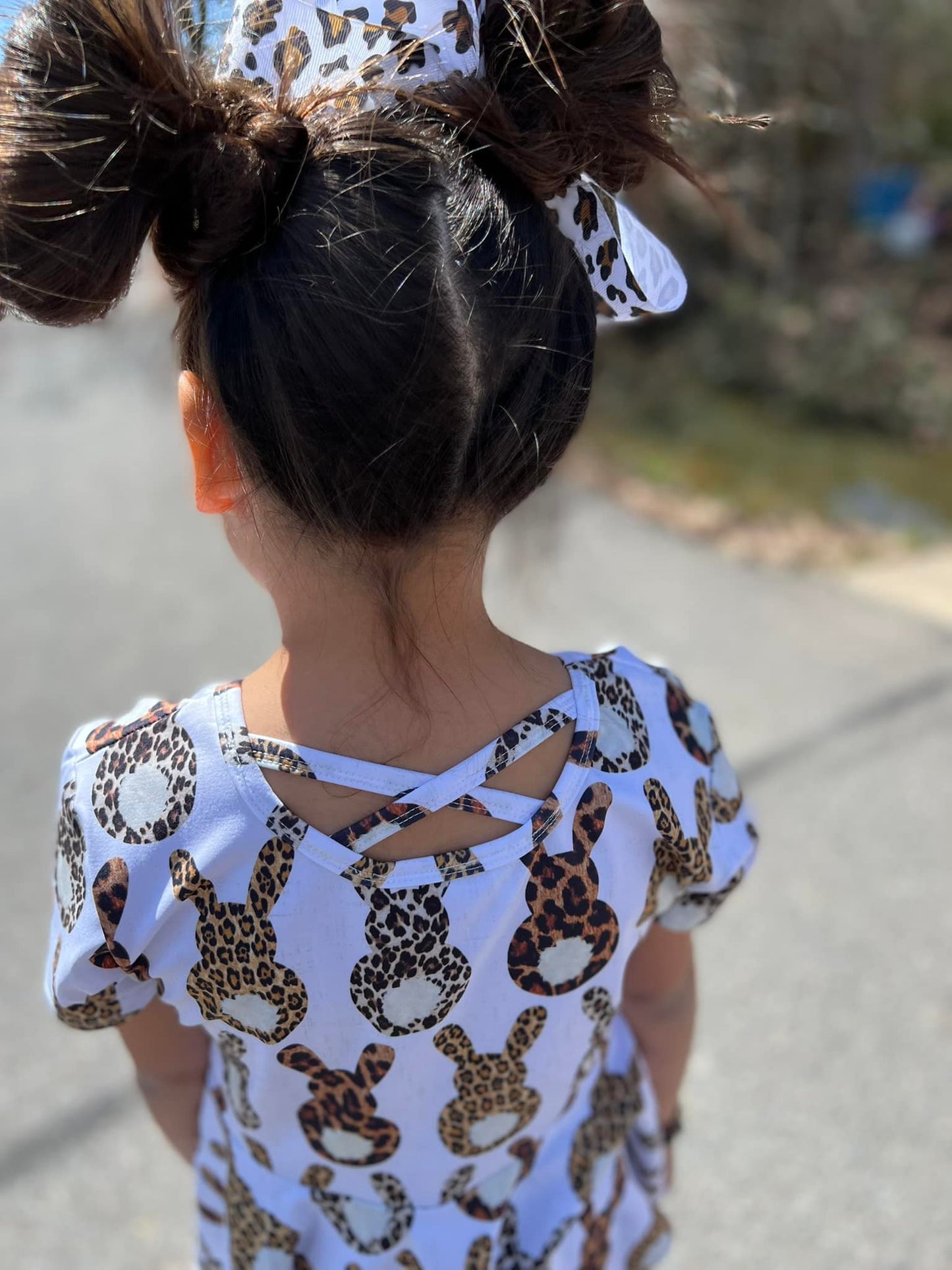 SS leopard bunny twirl top