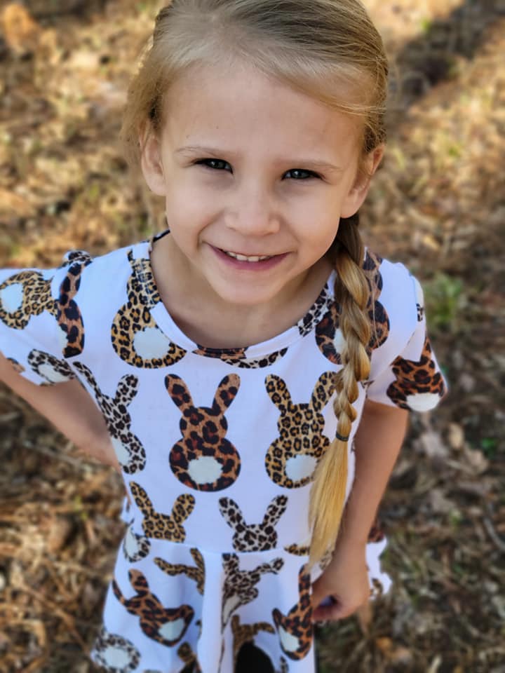 SS leopard bunny twirl top