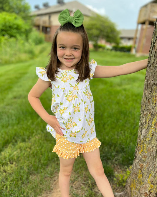 mustard dot shorties