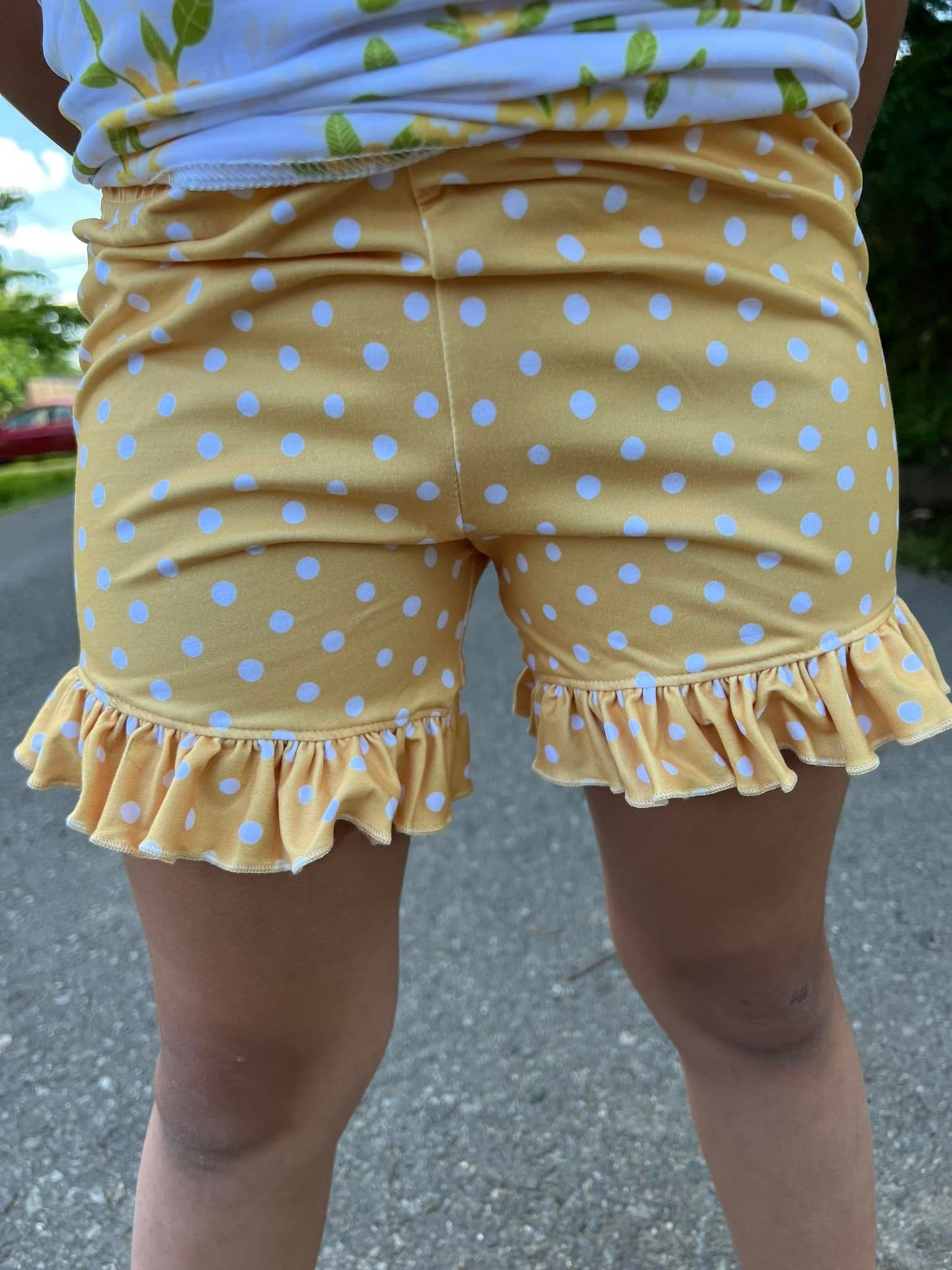 mustard dot shorties