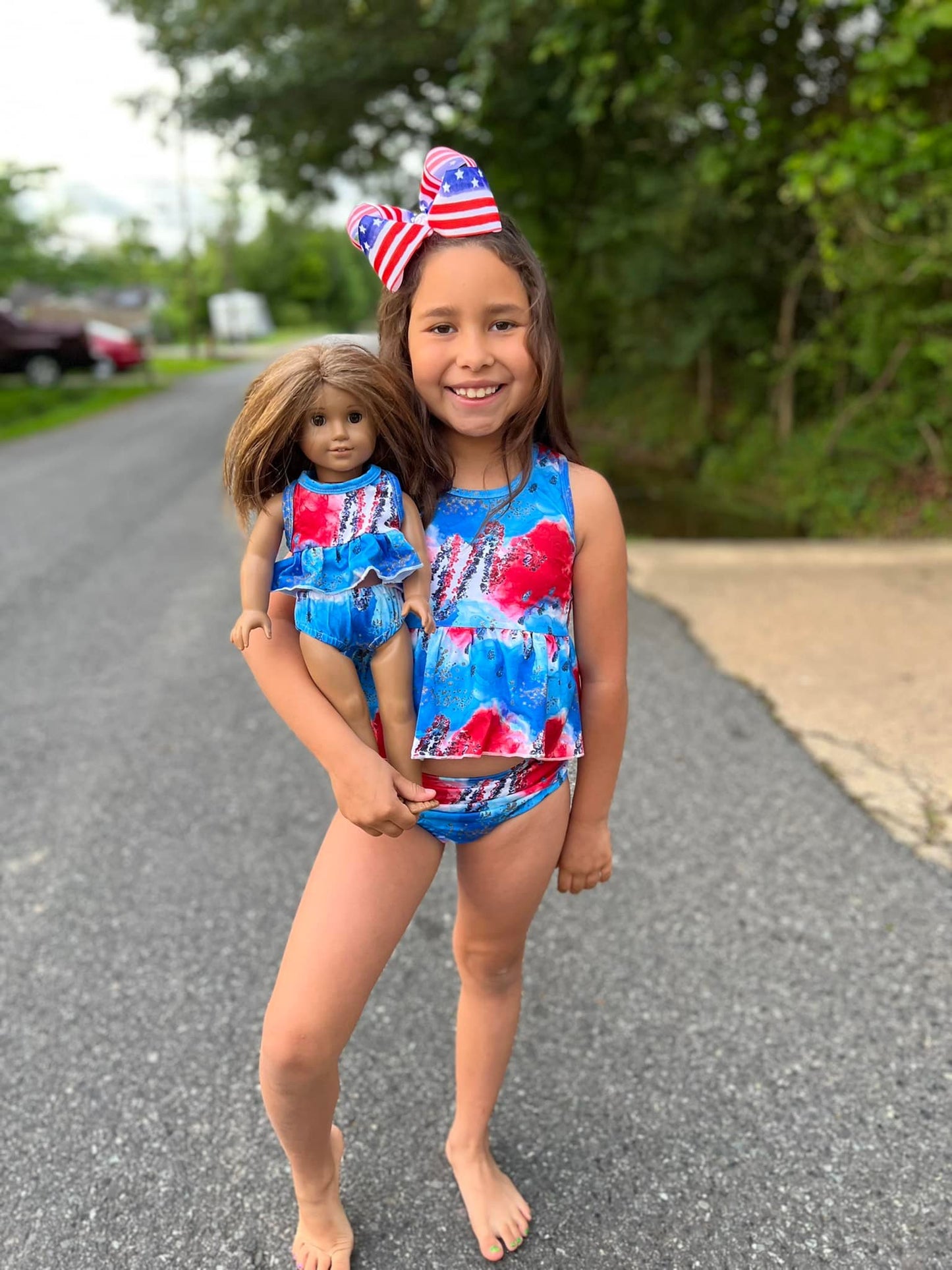 DOLL Fourth of July racerback swim