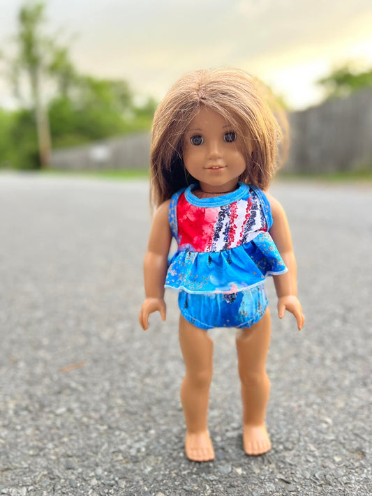 DOLL Fourth of July racerback swim