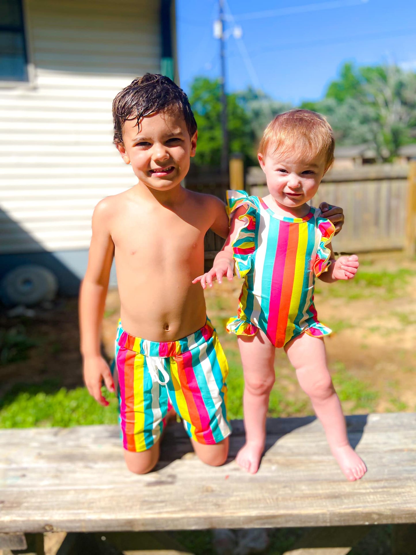 Bright Stripes Steele Trunks