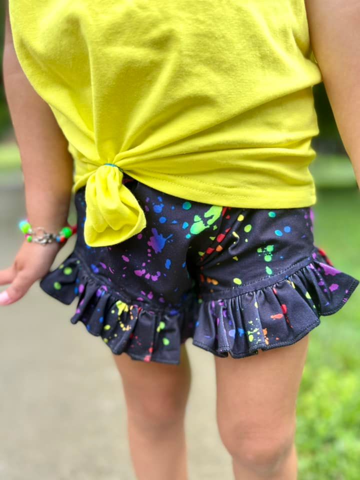 paint splatter shorties