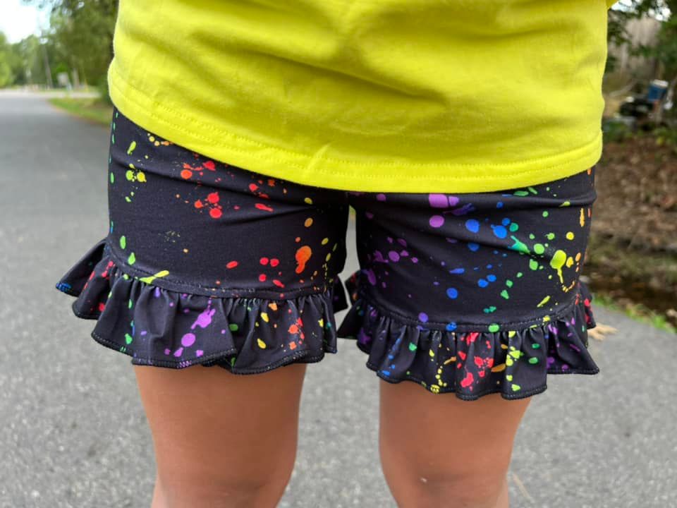 paint splatter shorties