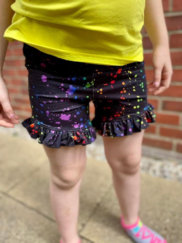 paint splatter shorties