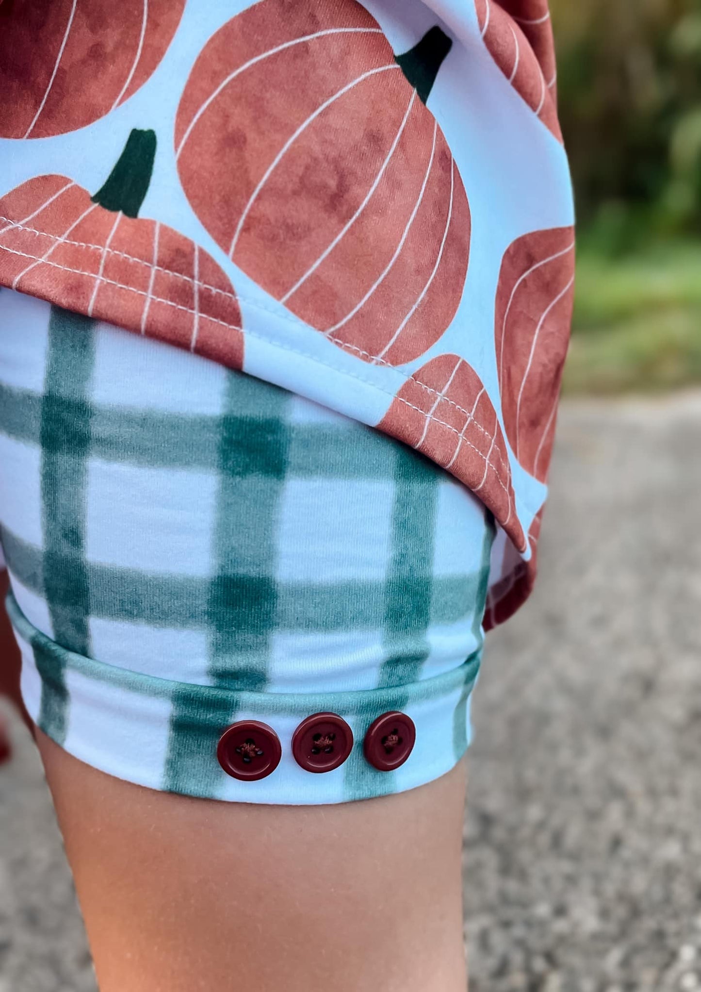 Moss gingham button shorts