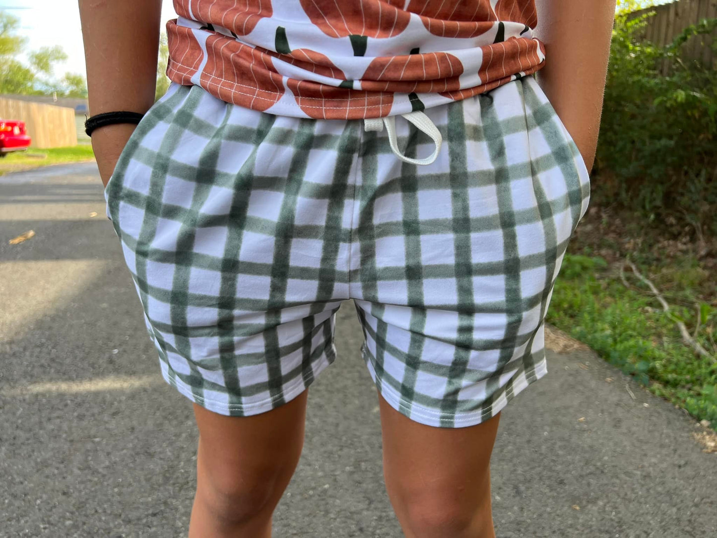 Moss gingham Steele shorts