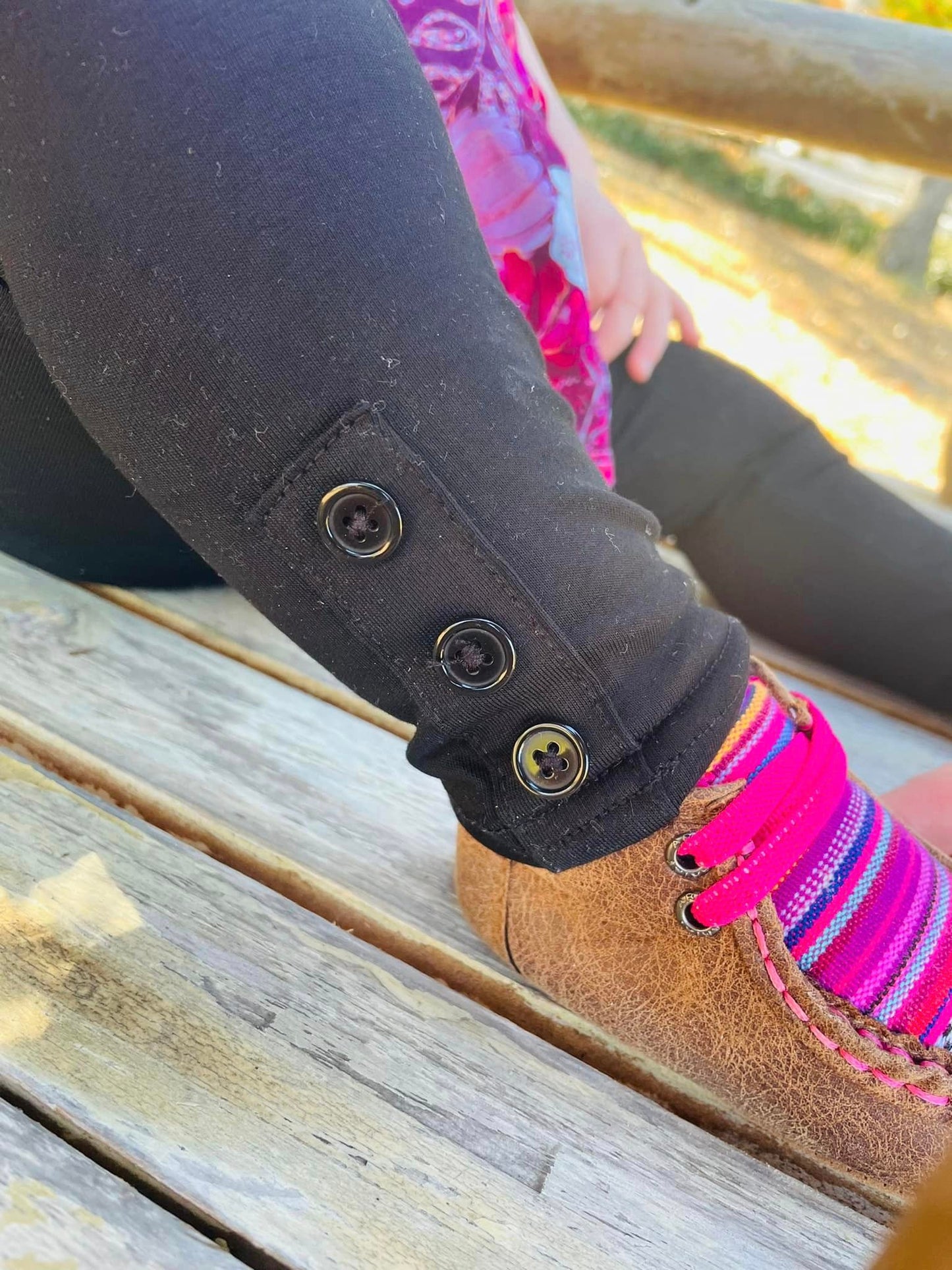 black button leggings