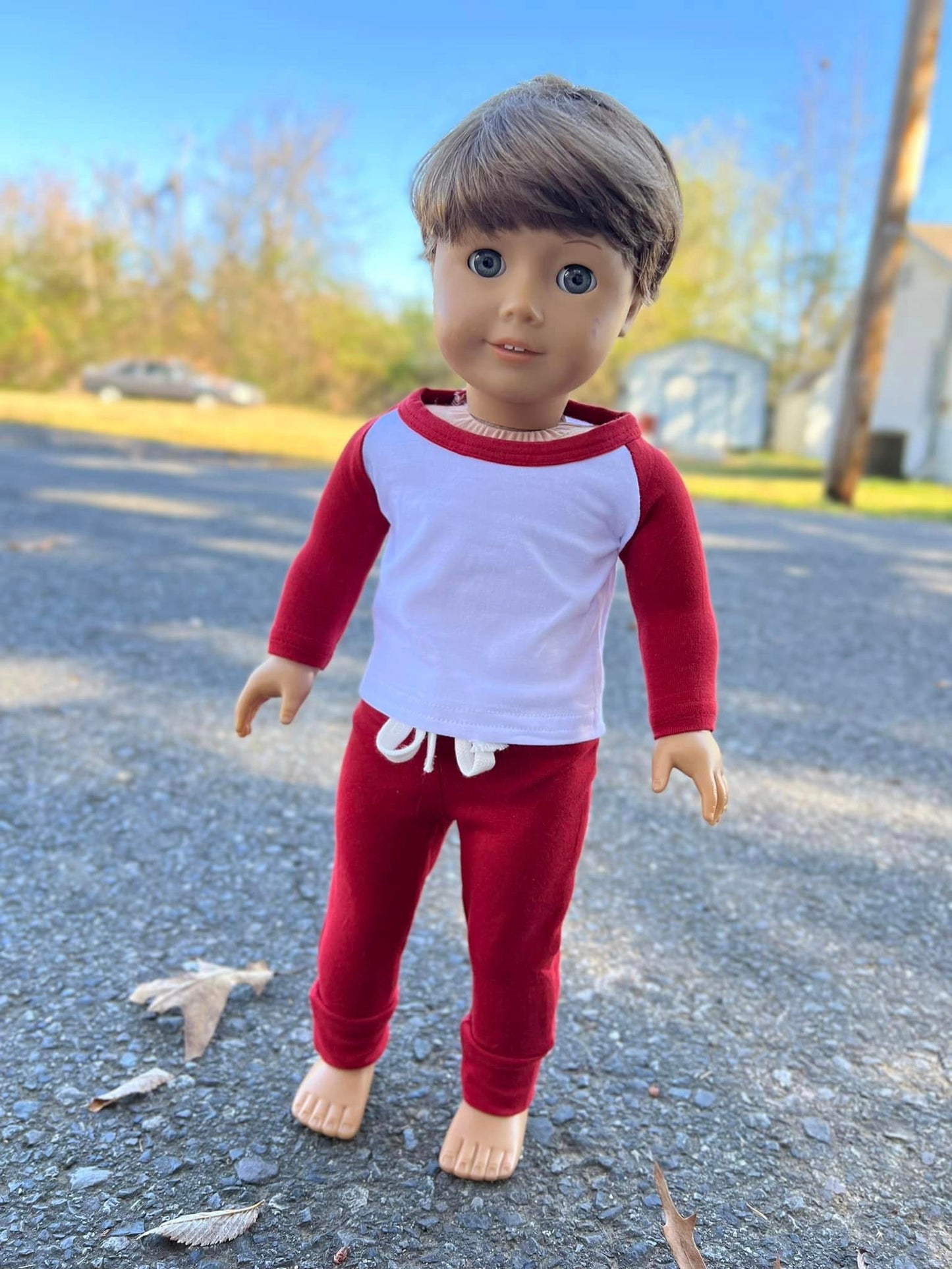 DOLL maroon raglan and loungers set