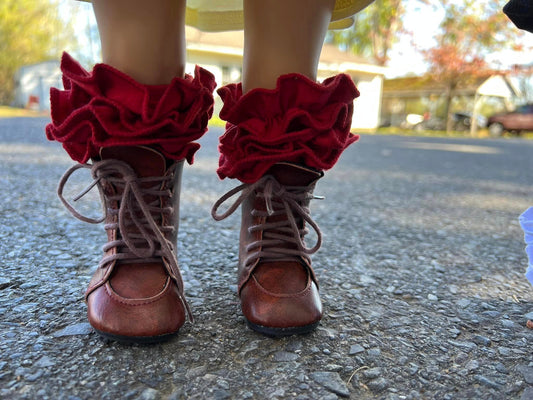 DOLL icing boot socks (maroon,black,cream and white)