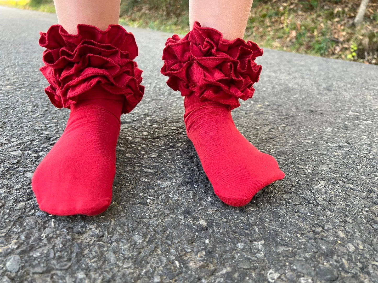 icing boot socks (maroon,cream,black and white)