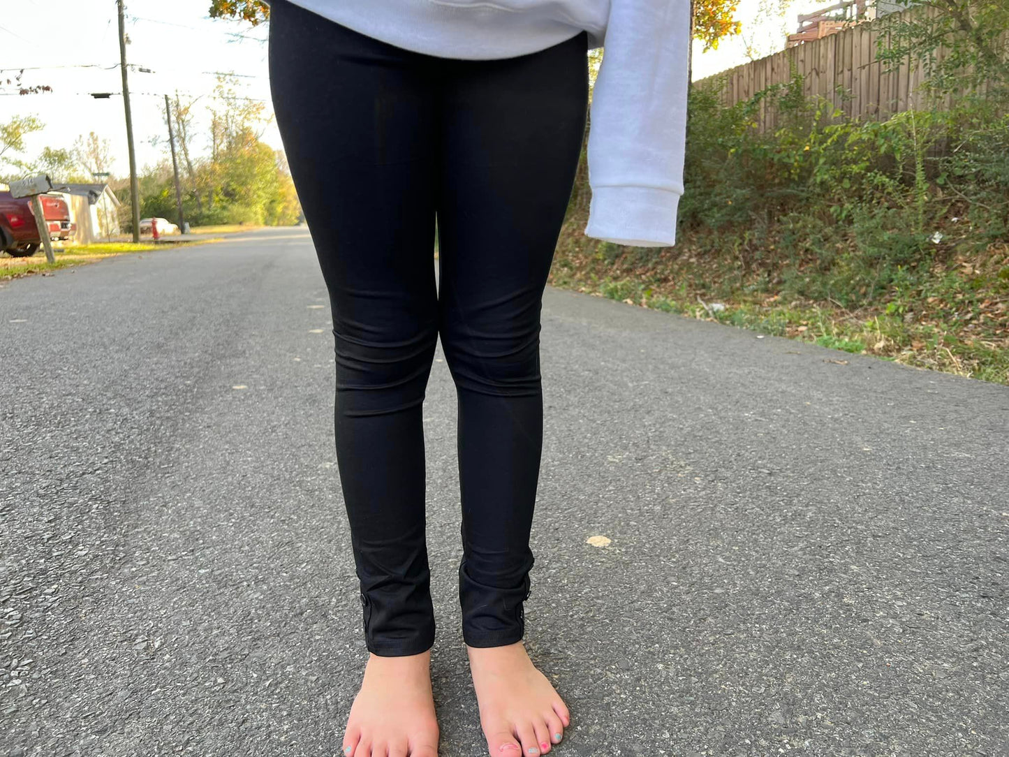 black button leggings