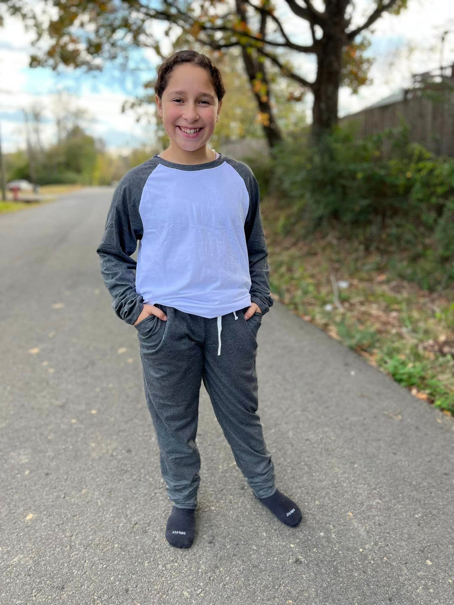 heather grey raglan